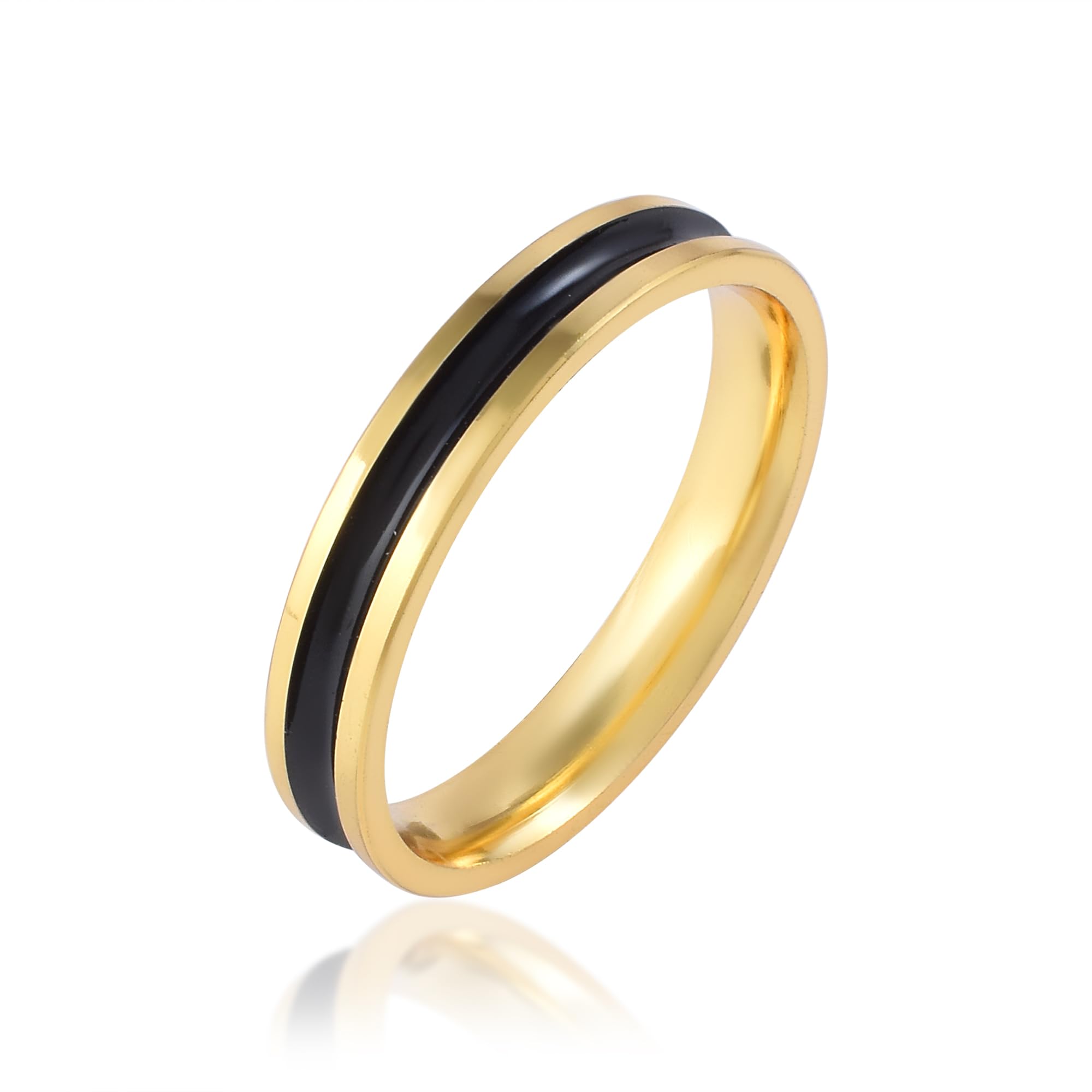 Missmister Dual colour tone Black Band Brass challa finger ring Men Women fashion jewellery-image-45
