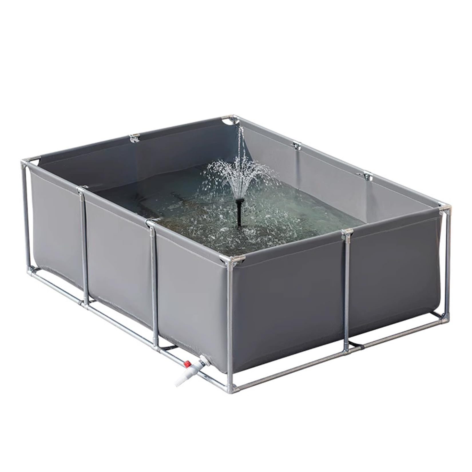 uofgcru Aquaculture Water Tank Cistern,Large Pool Pond,Temporary Pond With Support, Temporary Holding Viewing Koi Fish Portable Pond,Water Storage Pool(Grey-1×1×0.9m)
