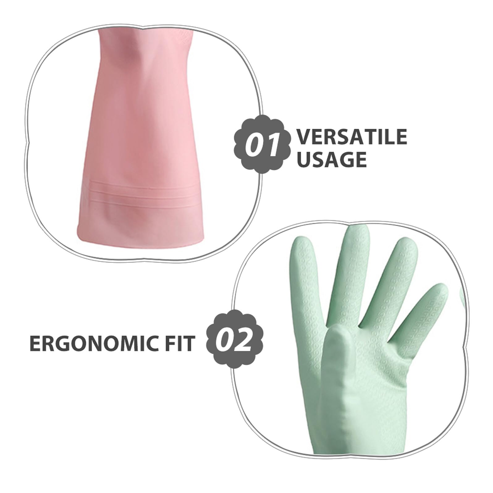Abaodam 6paia Guanti da Cucina in PVC Riutilizzabili Impermeabili Antiscivolo Pervare i Piatti Spesa e Faccende Domestiche Disponibili in Vari Colori per Casa Pulizia