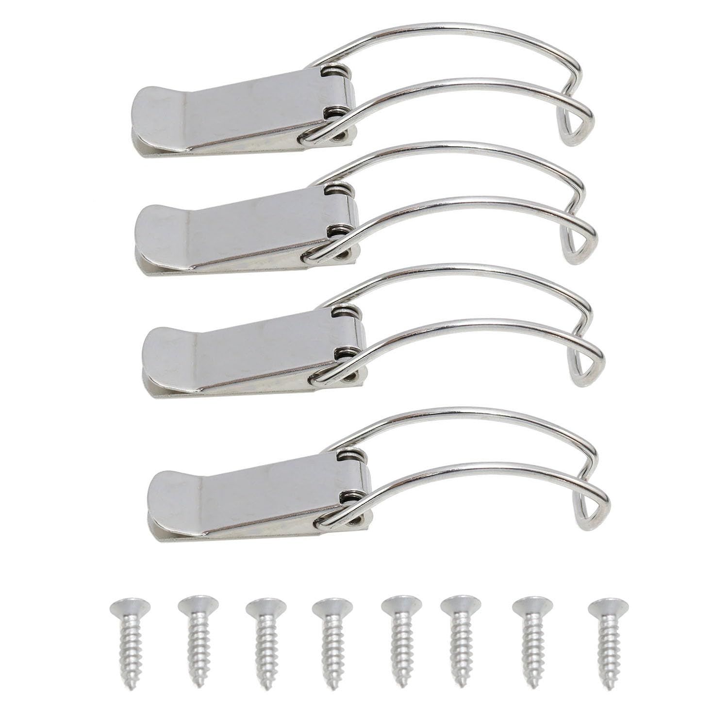 Meuey Lyot -85mm/3.35Inch Spring Loaded Toggle Tatch 304 Stainless Steel Box Cabinet Spring Loaded Tatch with Screws 4PCS