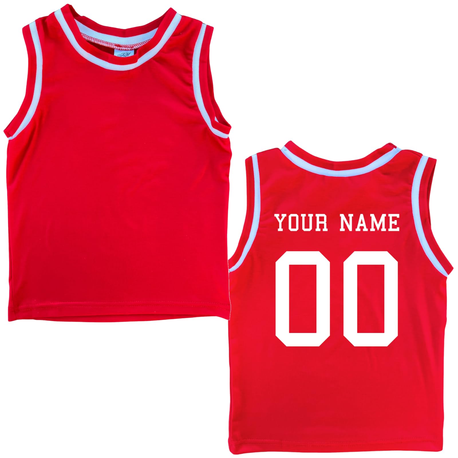 Custom Sleeveless Basketball Sport Jersey for Toddlers-Personalized with Name & Number-Back ONLY