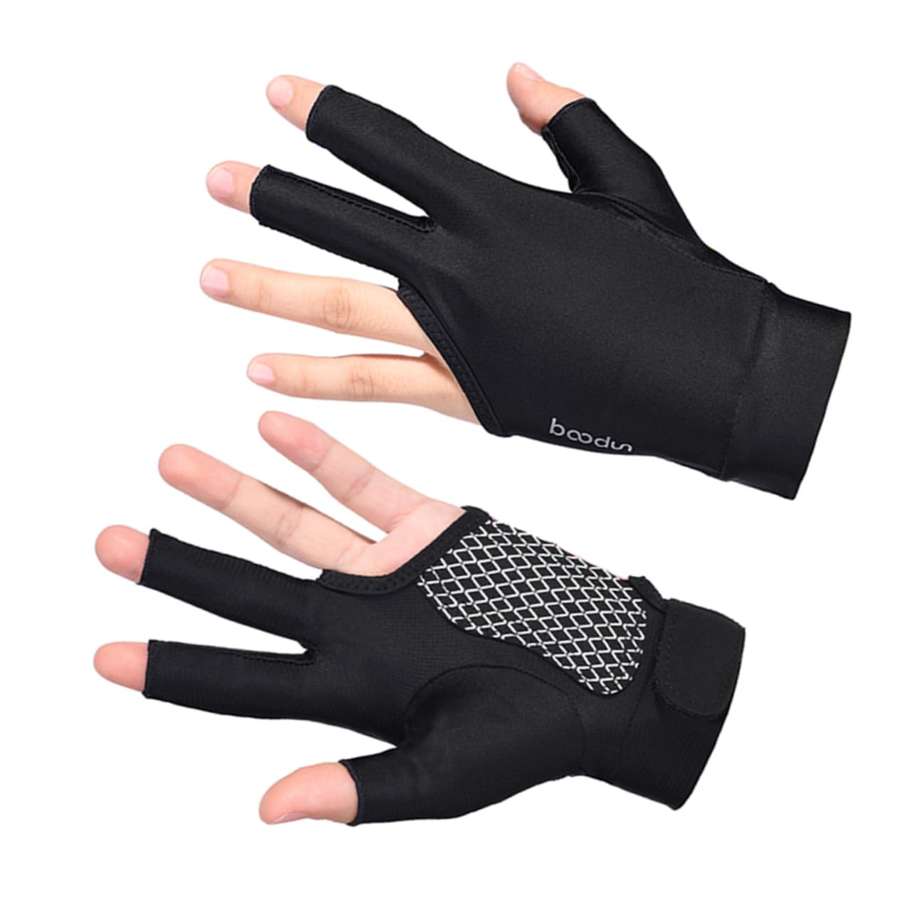 BRIGHTFUFU Comfy 3 Fingers Billiard Glove Snooker Glove Black Neoprene Right/Left Hand