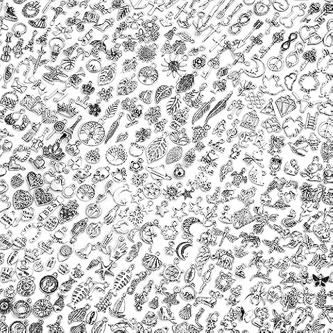 400 Pcs Silver Charms for DIY Jewelry Cover