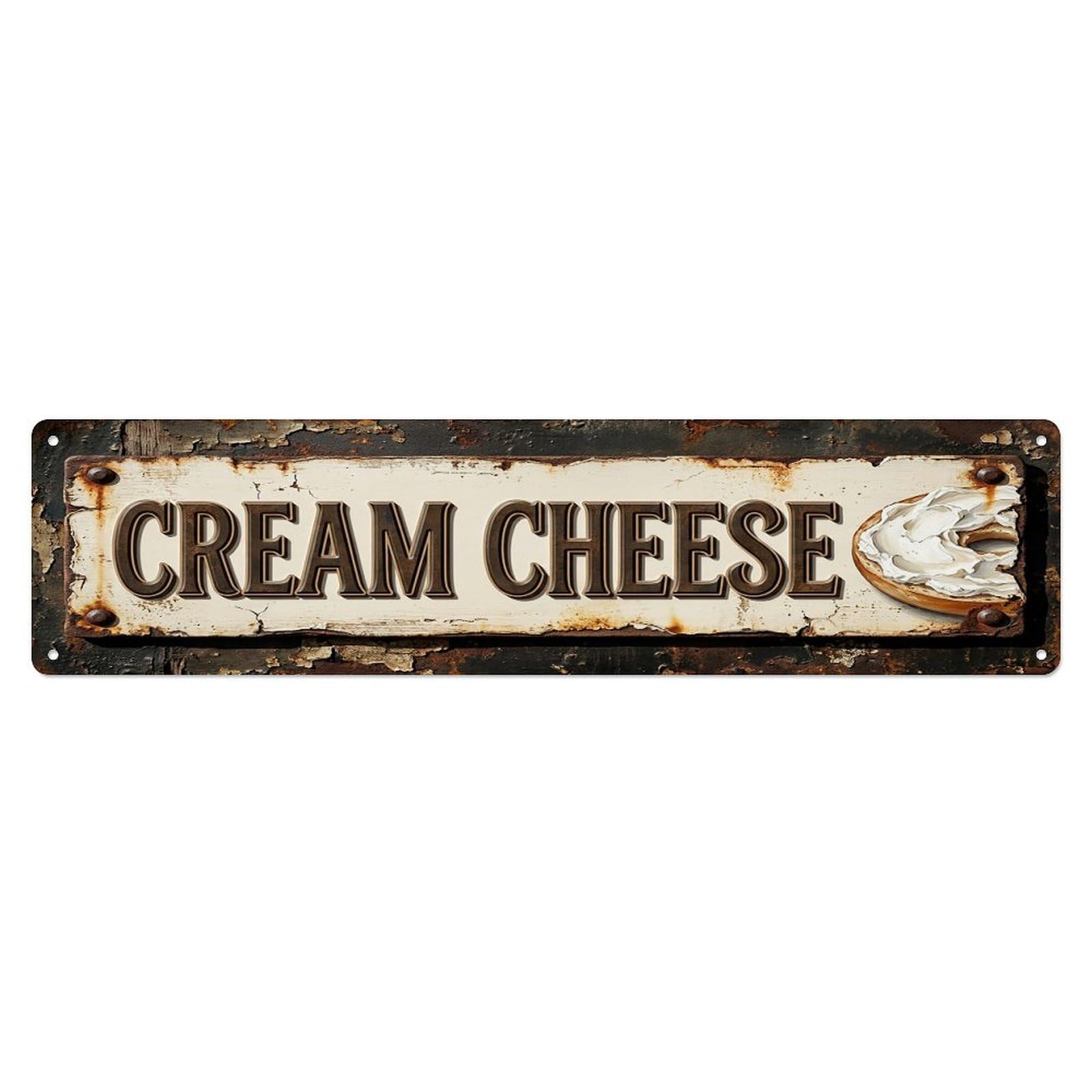 Vintage Cream Cheese Smooth Farmhouse Metal Tin Sign