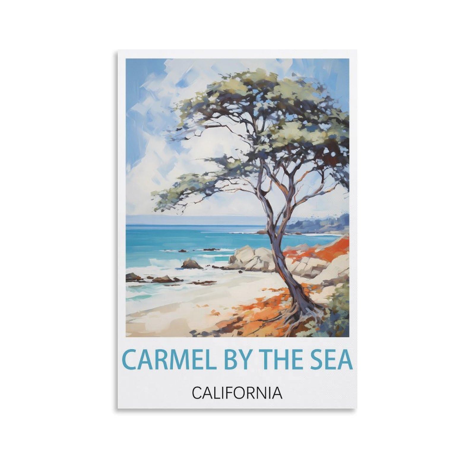 CYYHGEE Carmel by The Sea California Vintage Travel Poster 16x24inch(40x60cm) Canvas Poster Wall Art Living Room Home Decor