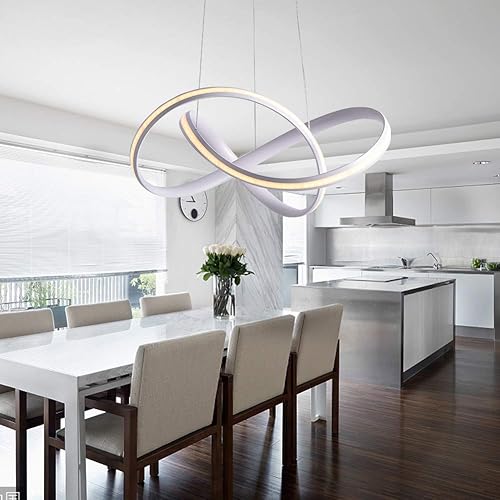 Miniatura 2 de HOUDES Tamaño mínimo 19.5 pulgadas regulable con control remoto moderno blanco isla luces lámparas colgantes lámparas lámparas creativas moda