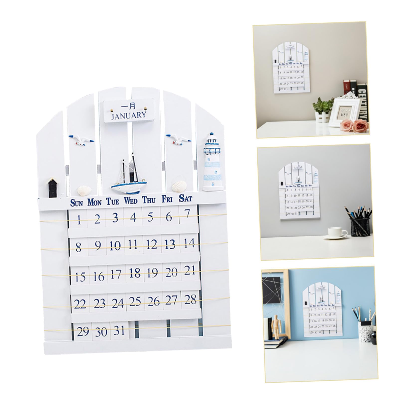 STOBOK 1pezzi Calendario da Parete in Legno Calendario Continuo Decorativo Stile per Casa Decorazione Delicata