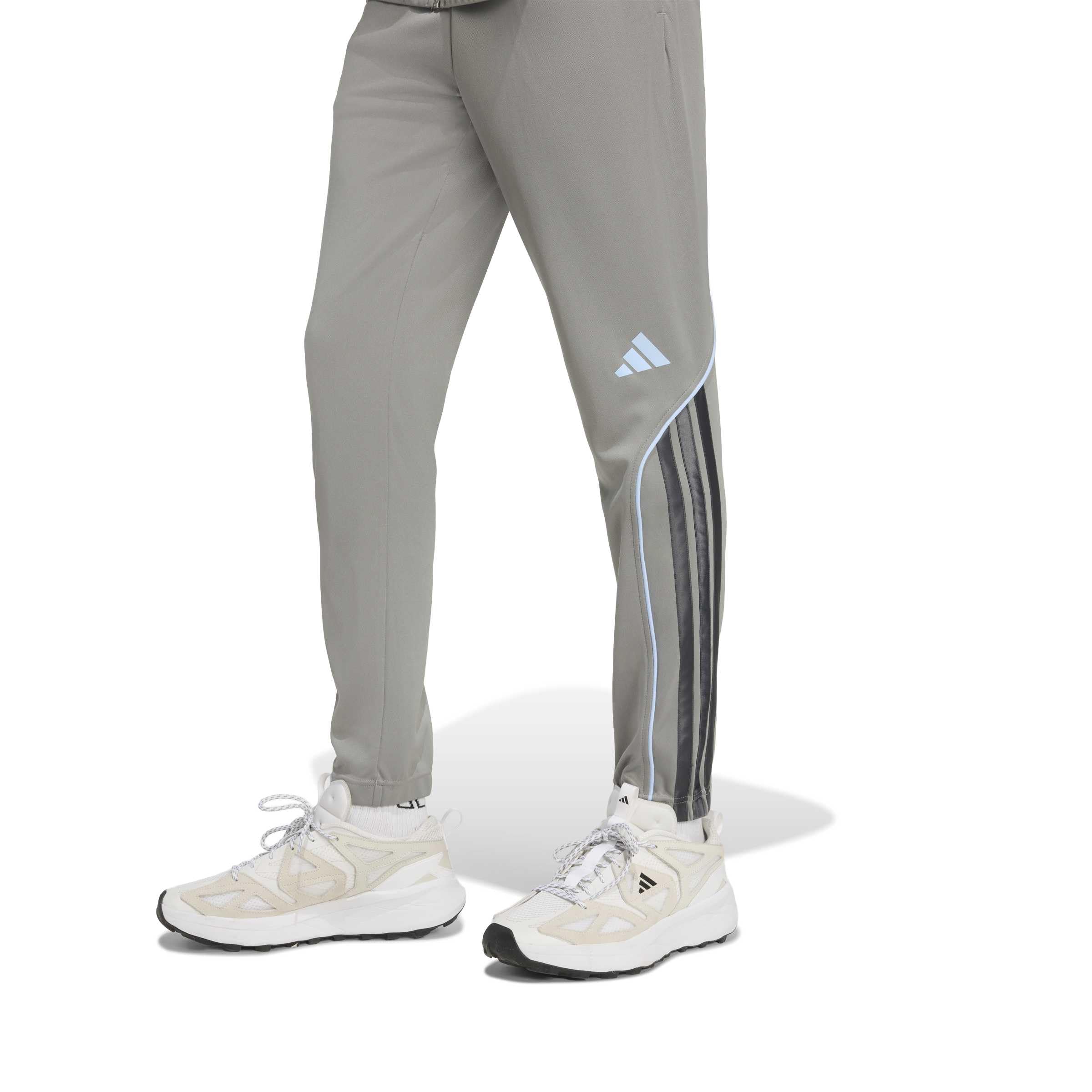 adidas Chándal para hombre de 3 rayas Stadium gris con bolsillos