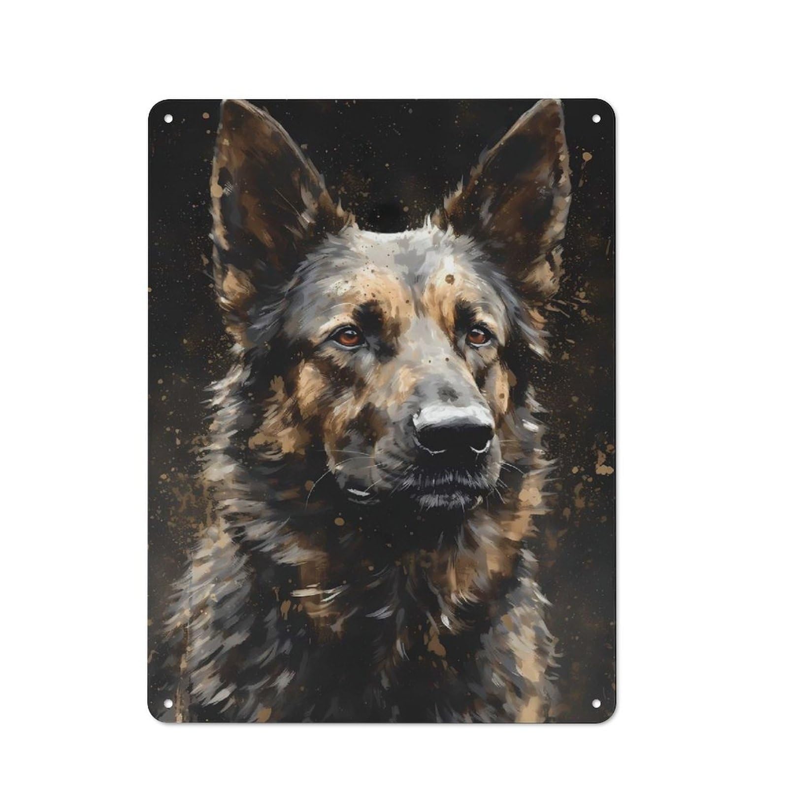 Junmoney German Shepherd Dog Cool 40X30cm Retro Metal Plaque With For Kitchen Or Home Bar, For Garage, Workshop And Man Cave Decoration
