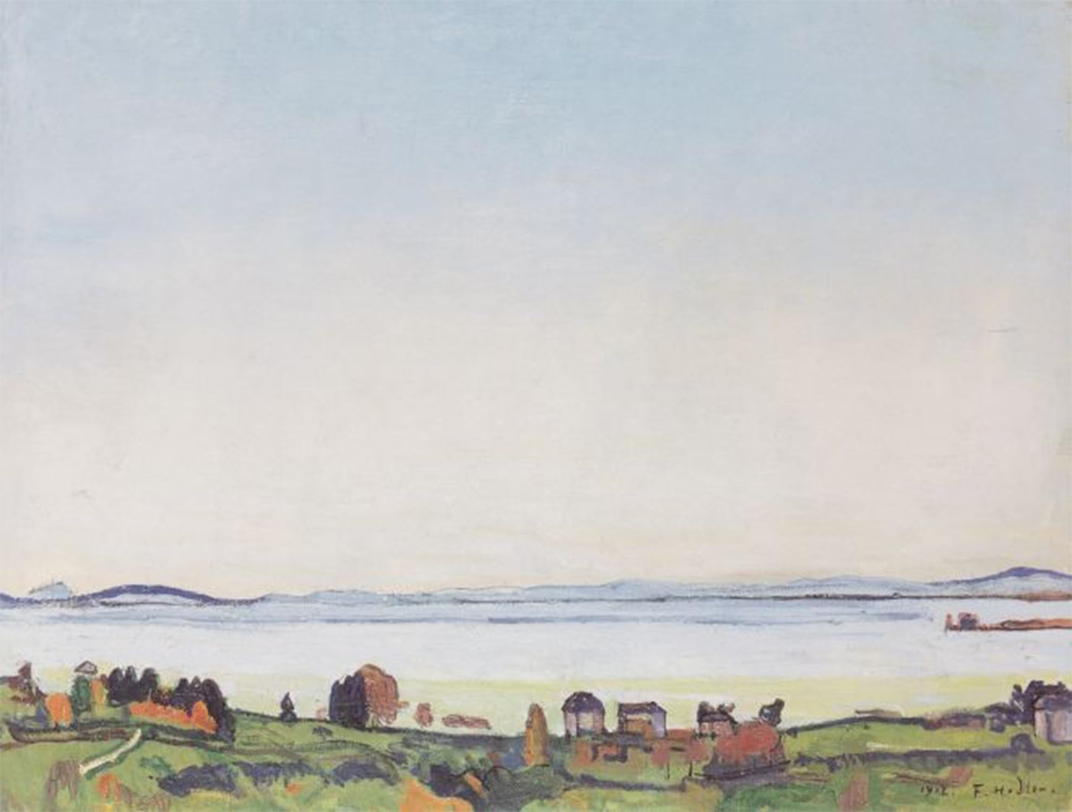 ARTXLXXBN Famous Print Painting Colorful Art Print Lake Geneva by Ferdinand Hodler Canvas Art Decorations for Home Decor 60x90cm