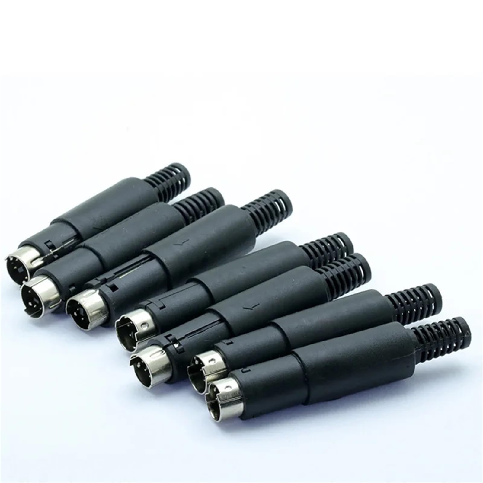 10 szt. Mini 3/4/5/6/7/8/9 wtyków DIN męskie wtyczki z plastikowym uchwytem, adapterem, kable lutownicze, złącze DIY (3 piny)