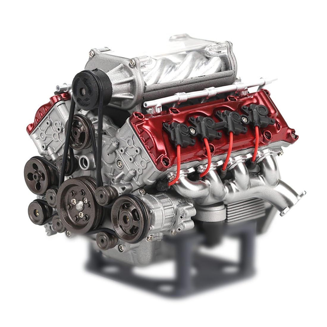 Helixsun MAD RC 3D Engine Model, Printed Resin Simulation Dynamic V8 Engine Internal Combustion Engine Model+Supercharger Model+Plastic Battery Box