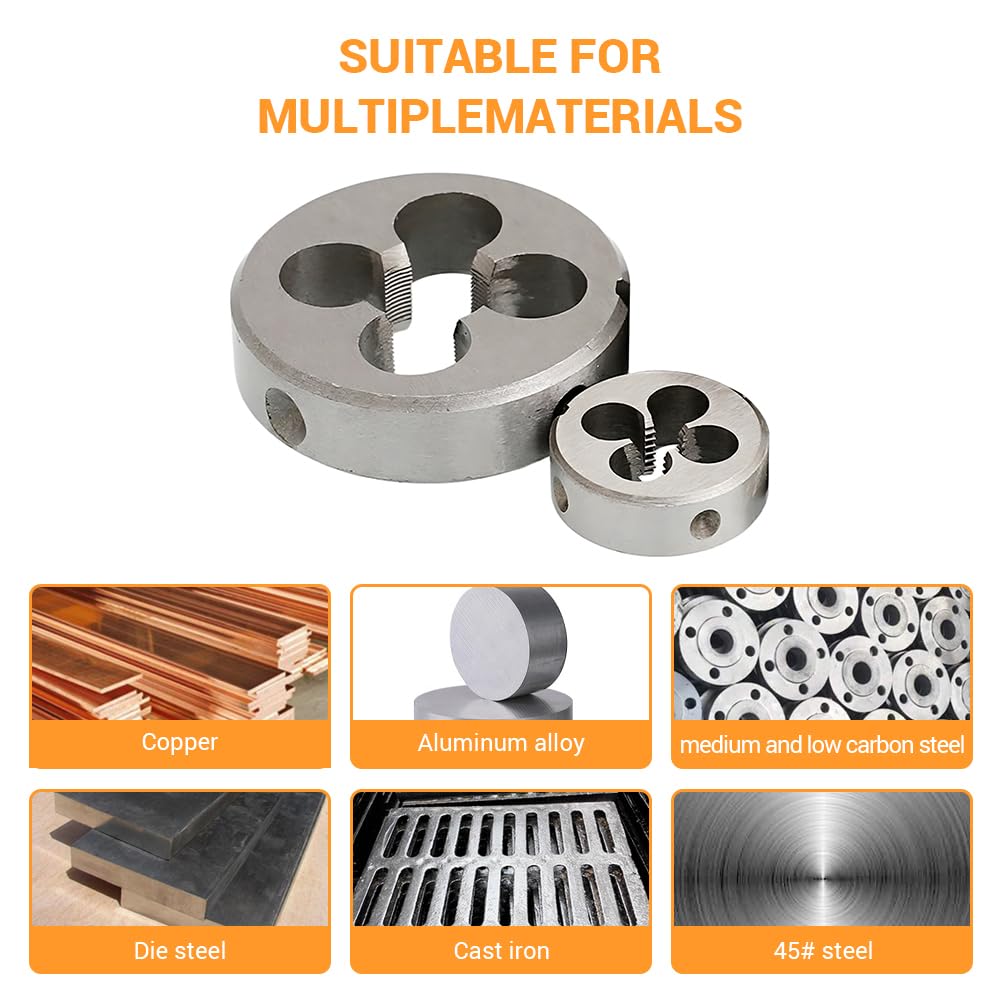 1 Stück M6 x 0,75 mm rundes Feingewinde-Schneideisen, metrisches Linksgewinde aus legiertem Stahl, rundes Schneideisen für Gewindeformen, Bearbeitung, Reparatur, Schraubenschneidwerkzeug
