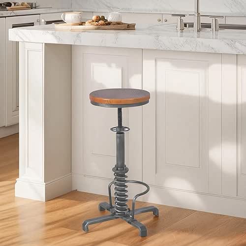 Industrial Bar Stools 24-28inch Counter Height Adjustable Vintage Kitchen Island
