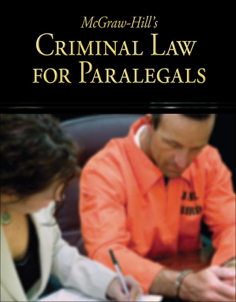 Buy McGraw Hill's Criminal Law for Paralegals — BookShops.in