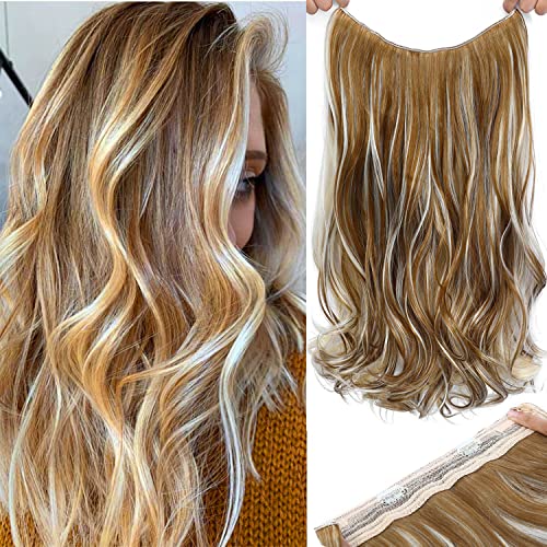 Halo Hair Extensions Thick Invisible Wire Hair Extension with Transparent Headband Hairpieces 4 Types Adjustable Headwid