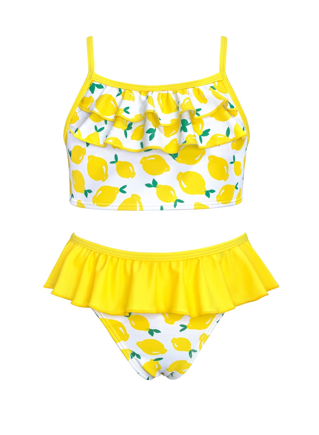 Girl's Fruit Printing Bathing Suit Ruffle Bikini Two Piece Swimsuits