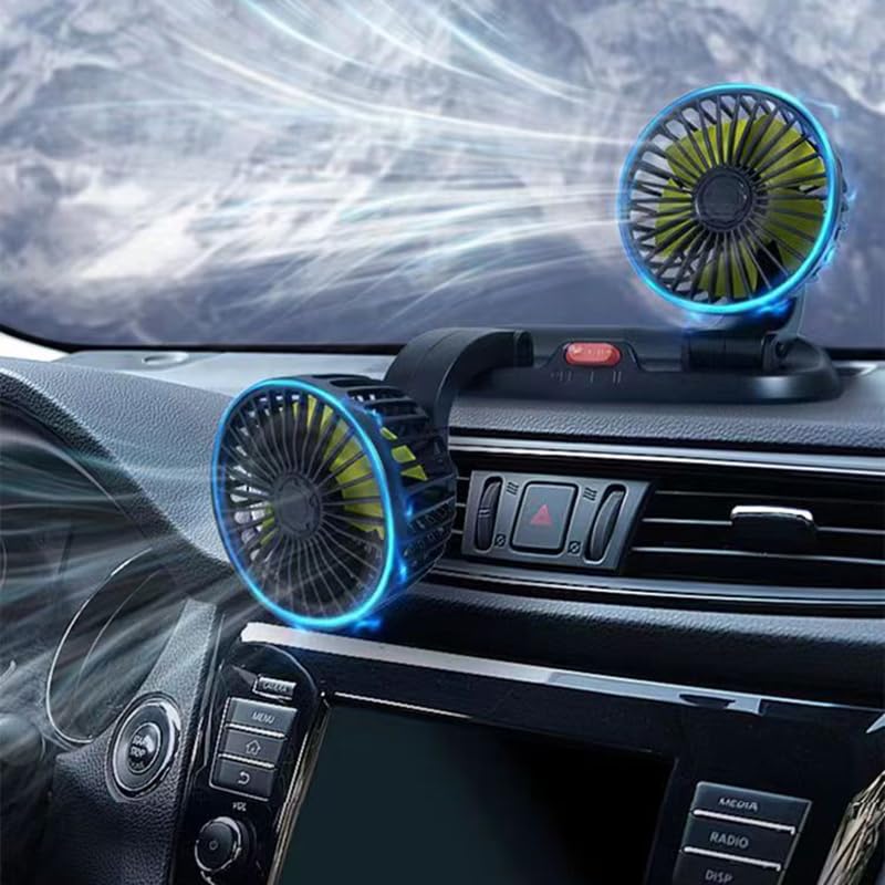 Ventilatore per Auto per Citroen AMI Electric 2020-2023, Ventilatori Aria di Raffreddamento Ventilatore Portatile USB per Auto 360° Ruotabile Ventola per Auto Silenzioso Accessori per Auto