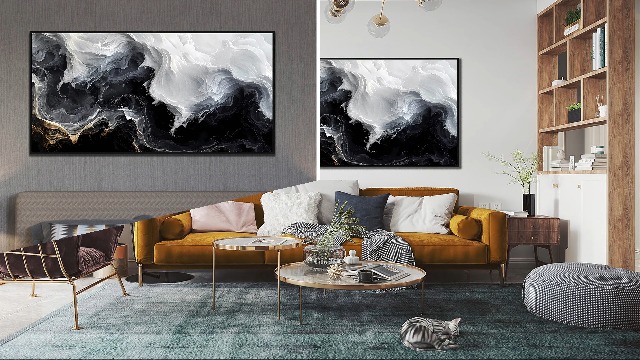 Amazon.com: Black Art White Wall Paintings for Living Room 29