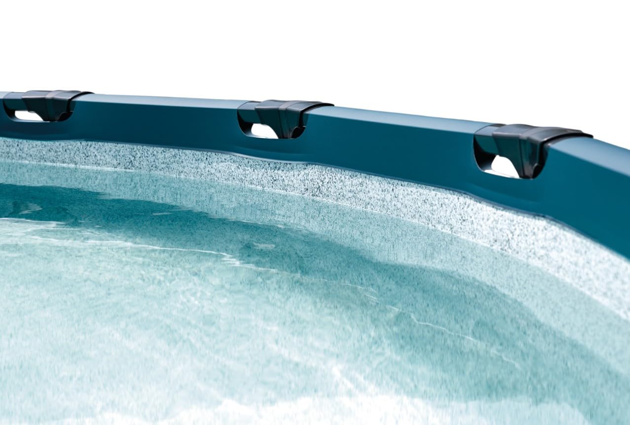 Intex 28826NP - piscina UltraLuxe cm 488X132 con kit premium incluso (scaletta, pompa a sabbia, telo rinforzato, copertura, skimmer e analizzatore dell'acqua) PVC 3 strati anti UV ad alta resistenza