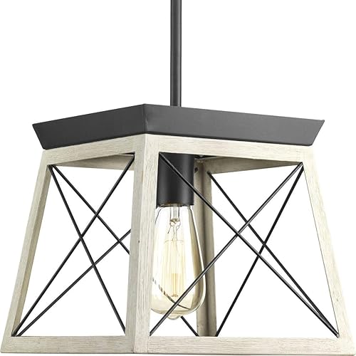 Progress Lighting Briarwood Collection - Mini-colgante costero de 1 luz, grafito, negro