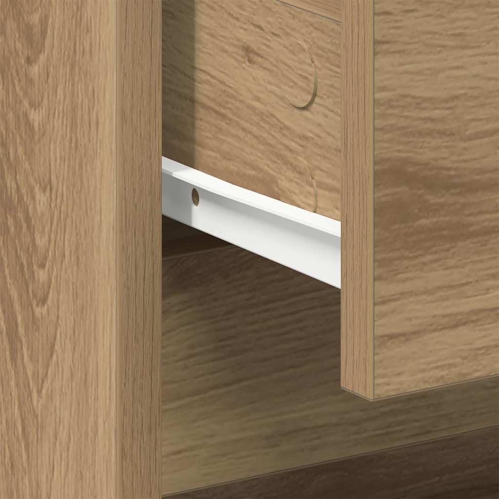 vidaXL Cabinet de Chevet avec tiroir Chêne Artisanal 45 x 34 x 44,5 cm, Table de Chevet Rustique, rangements Pratiques, Meuble décoratif, Parfait pour l'organisation à la Maison