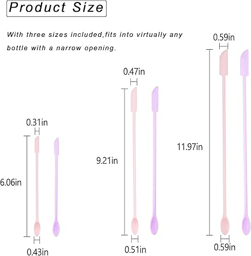Miniatura 2 de Mini espátula Espátula de maquillaje Juego de espátula pequeña de silicona Pequeña espátula de goma para maquillaje Raspador de tarro fino para