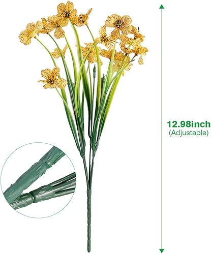 Miniatura 7 de 30 paquetes de flores artificiales para exteriores, resistentes a los rayos UV, flores falsas que no se decoloran, plantas de plástico sintético