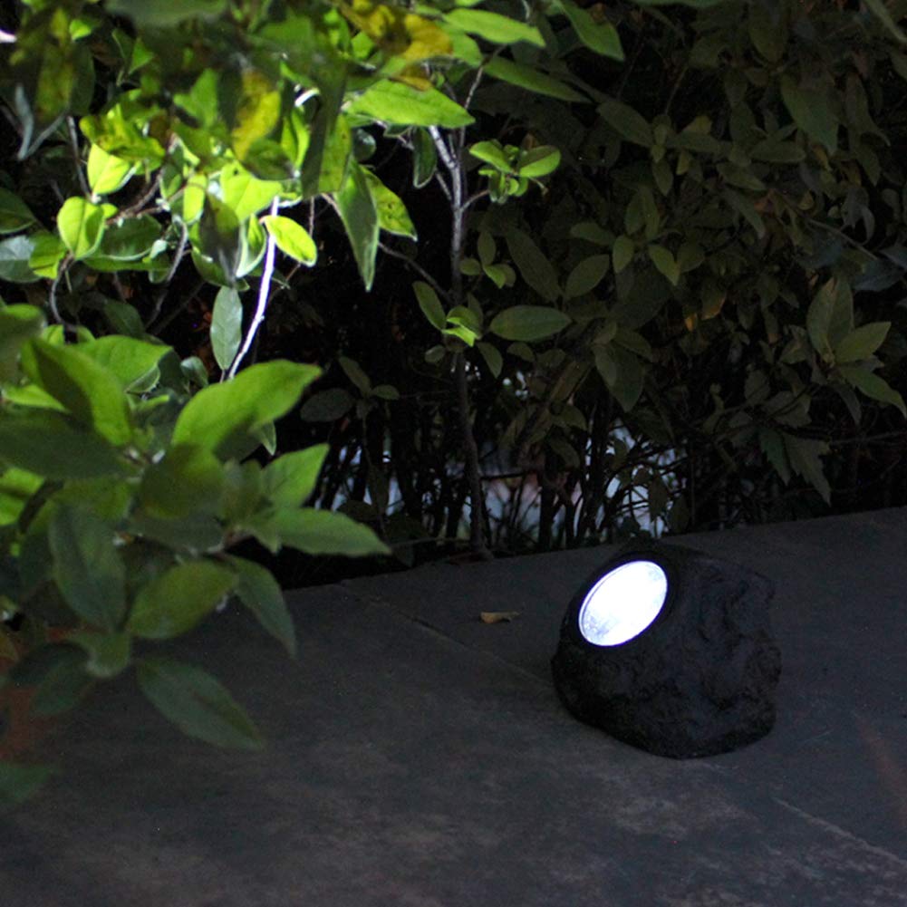 Haofy LED-Solar-Gartenlampe Steinimitation Hochkonvertierende Solarmodule