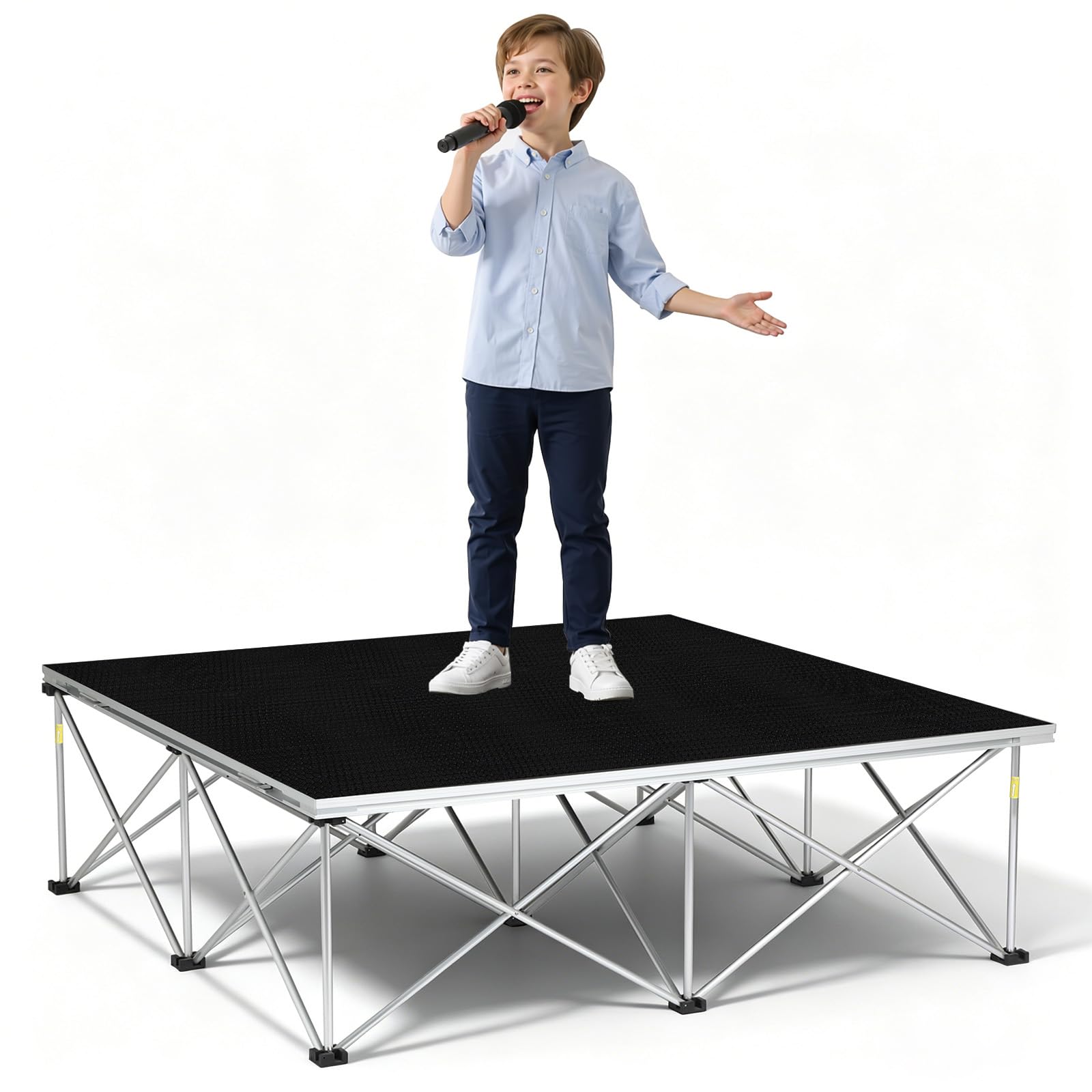 8x16ft Heavy Duty Portable Stage Platform, 1540 lbs Capacity Modular Stage