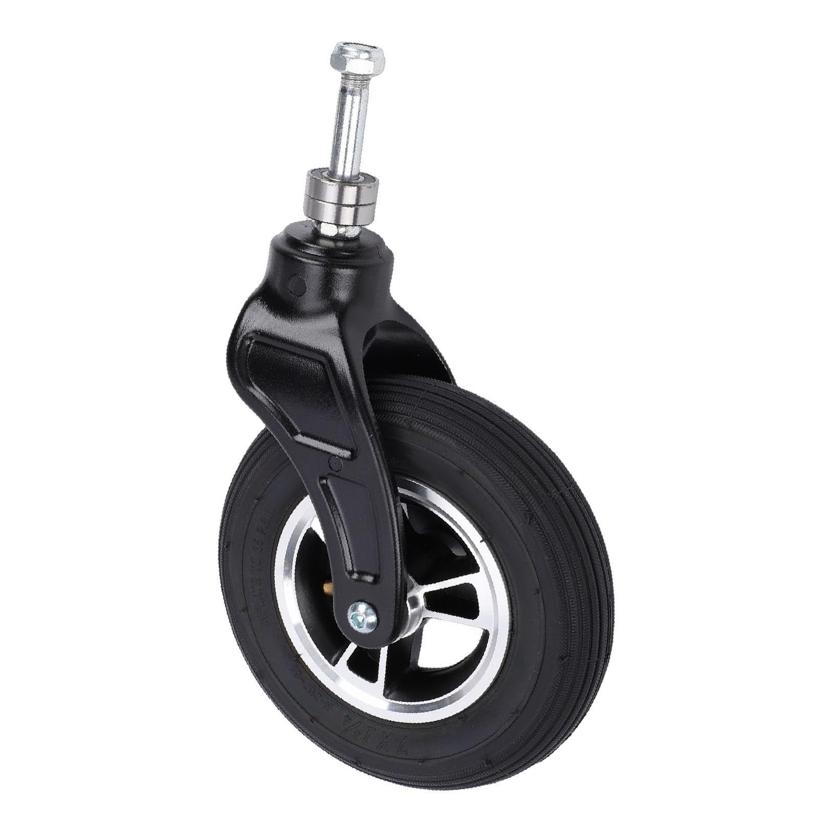 7 Inch Caster Wheels, Heavy Duty Swivel Rubber Tread Wheels with Aluminum Alloy Hub for Hand Carts Electric Trolleys Workbench Dolly, 250KPa Load Pressure