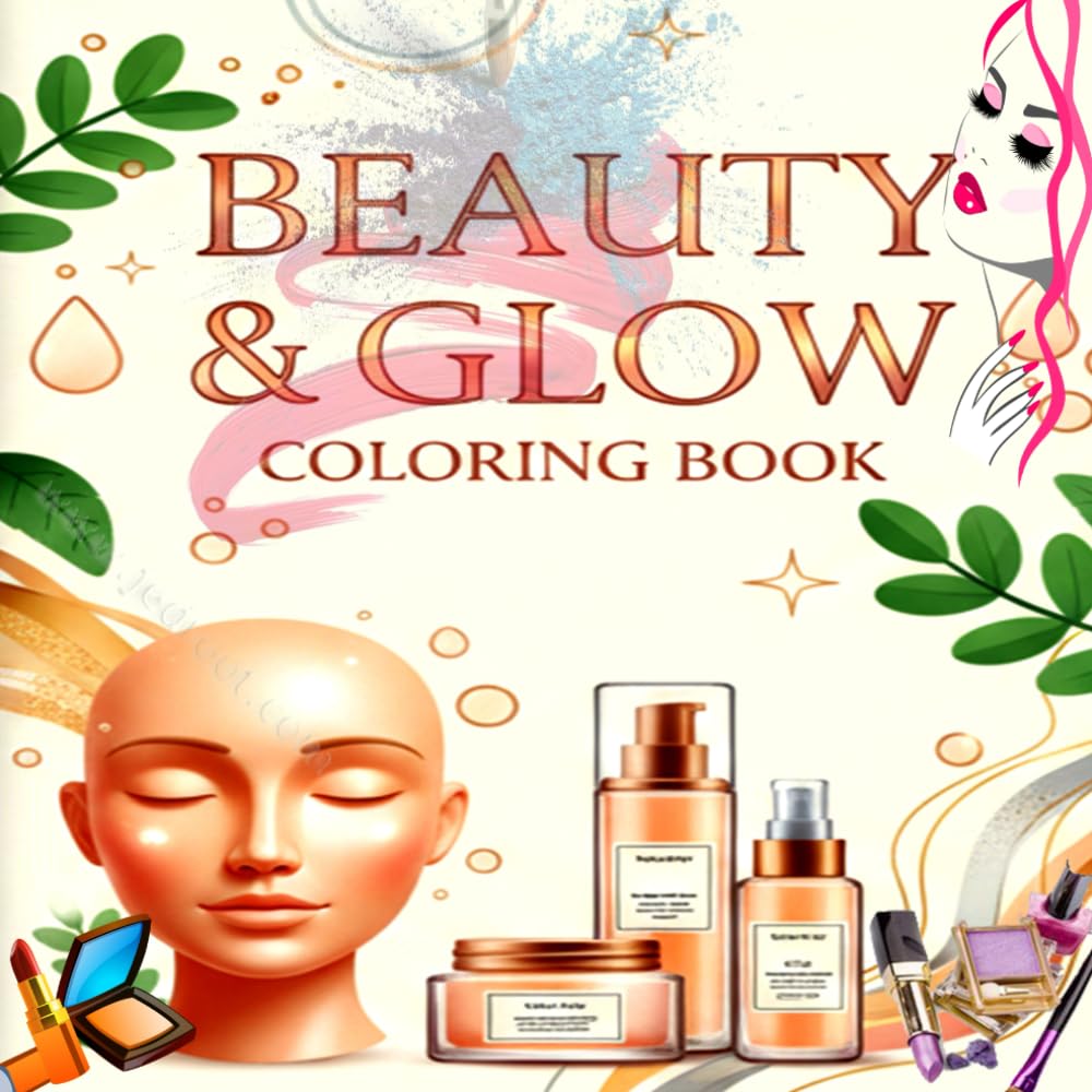 Beauty & Glow Coloring Book: Relaxing Makeup, Skincare, and Glam Designs for Women and Teens -Big, Simple, and Stylish Pages for Stress Relief, ... Creativity & Confidence Building for All Ages
