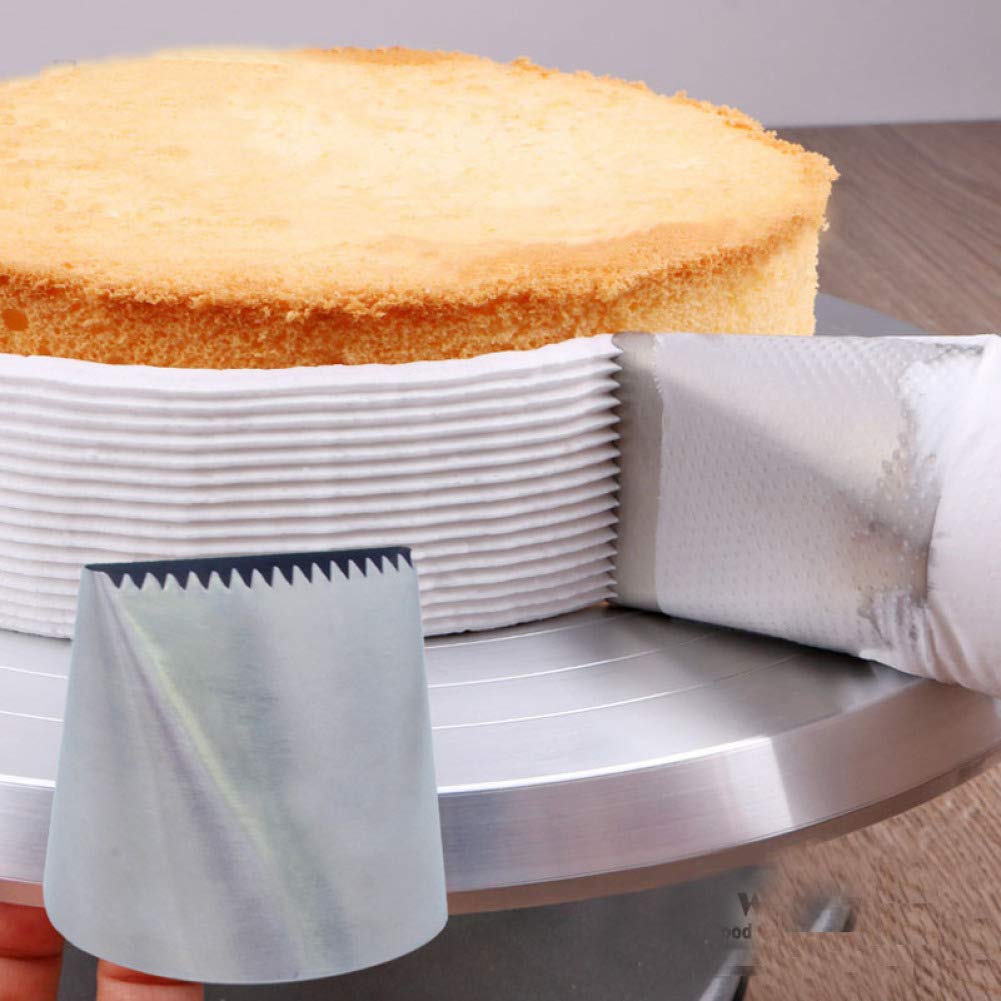 Bontannd Silver Extra Large Stainless Steel Nozzle Icing Piping Nozzles Cream Cake Decorating Tools Pastry Tip Fondant Baking Accessories