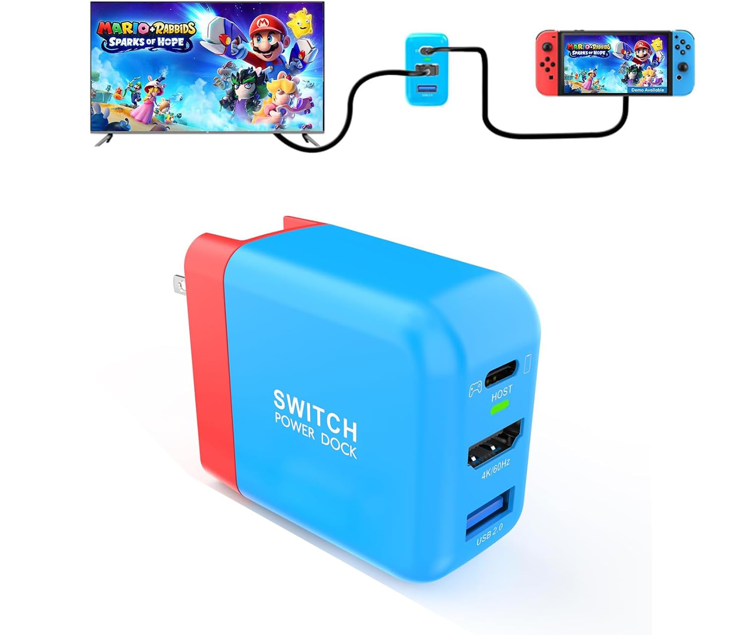 ぽぽニンテンドーSwitch PowerLead Switch Dock, TV Docking Station for Nintendo Switch/OLED