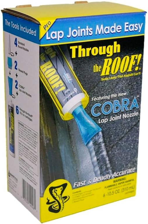 Sashco Sealants 14026 Cobra Through The Roof! Lap Joint System - Including 6 cartridges of Through The Roof - Quantity 1