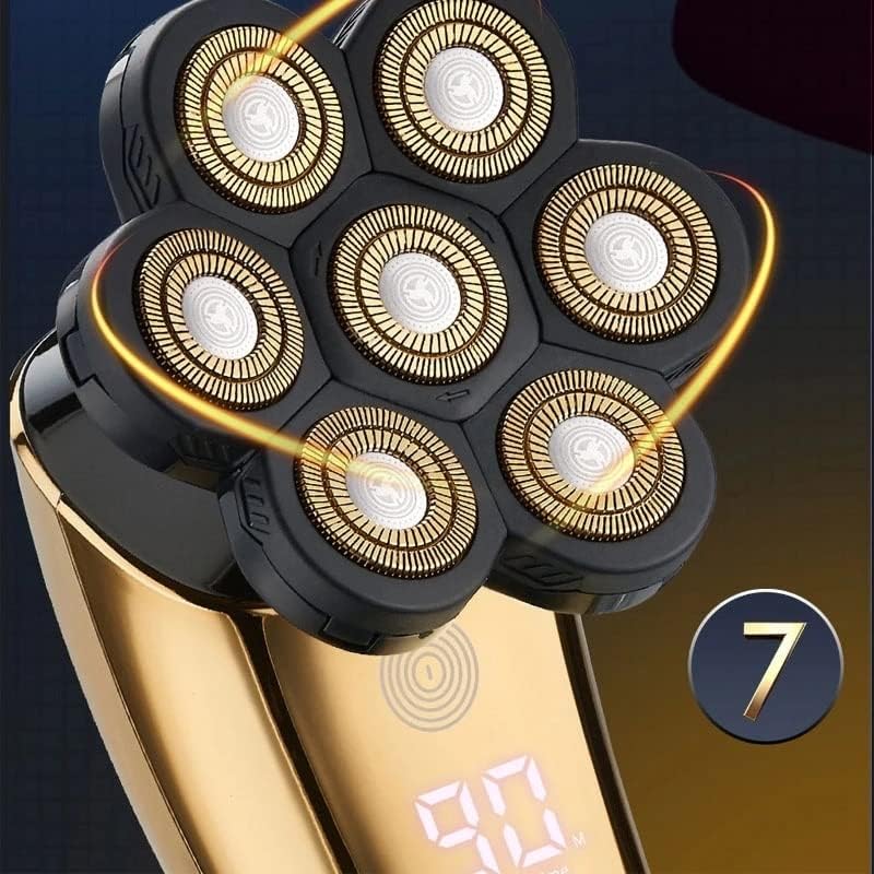 Head Shavers for Bald Men, 5 in 1 Electric Shaver For Men 7 Blade Beard Trimmer Clipper Men's Shaving Machine Barber With LED Display IPX6 Waterproof Razor (Color : 5 in 1)