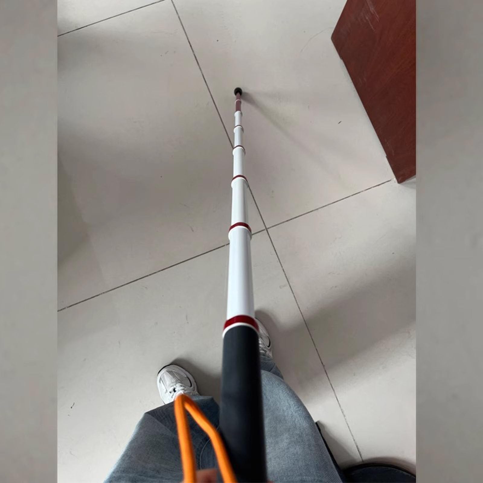 Bastón para Caminar Plegable - Bastón para Caminar de aleación de Titanio con película Reflectante de Advertencia, con discapacidad Visual Herramienta de Asistencia (A,128cm/50.4in)