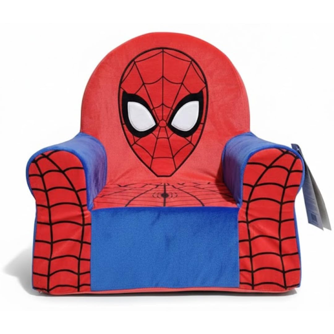 Disney Sillón Infantil 3D Desenfundable con Cremallera de Seguridad, Funda 100% Poliéster y Relleno 100% Poliuretano, Butaca Niño +3 Años, 50x45x35 cm (Spiderman)