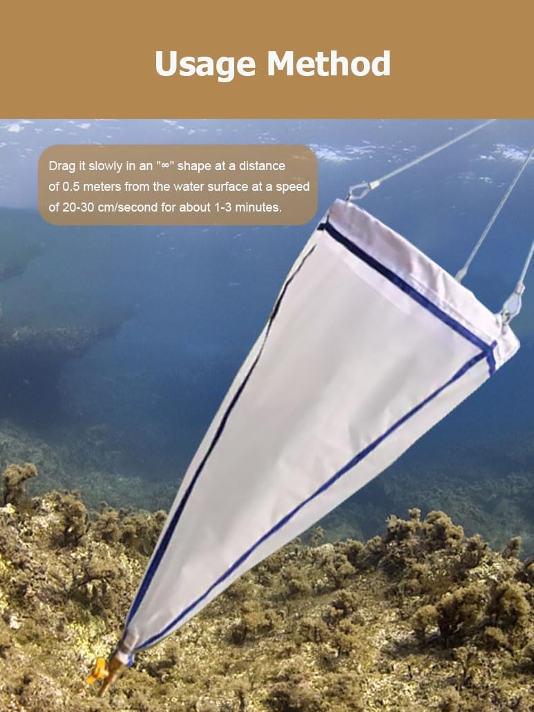 Professional Plankton Net for Water Testing - 200 Mesh Nylon Sampling Net for Phytoplankton, Protozoa & Rotifers - Ideal for Research & Experiments