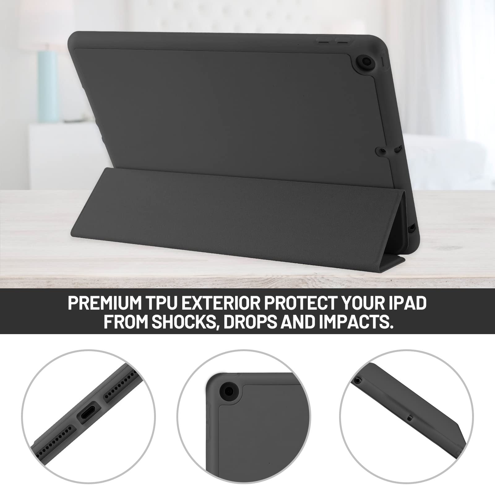 Custodia Supveco Per IPad 10.2" 9a/8a/7a Gen | Con Portapenne E Supporto | Auto Sleep/Wake - 6