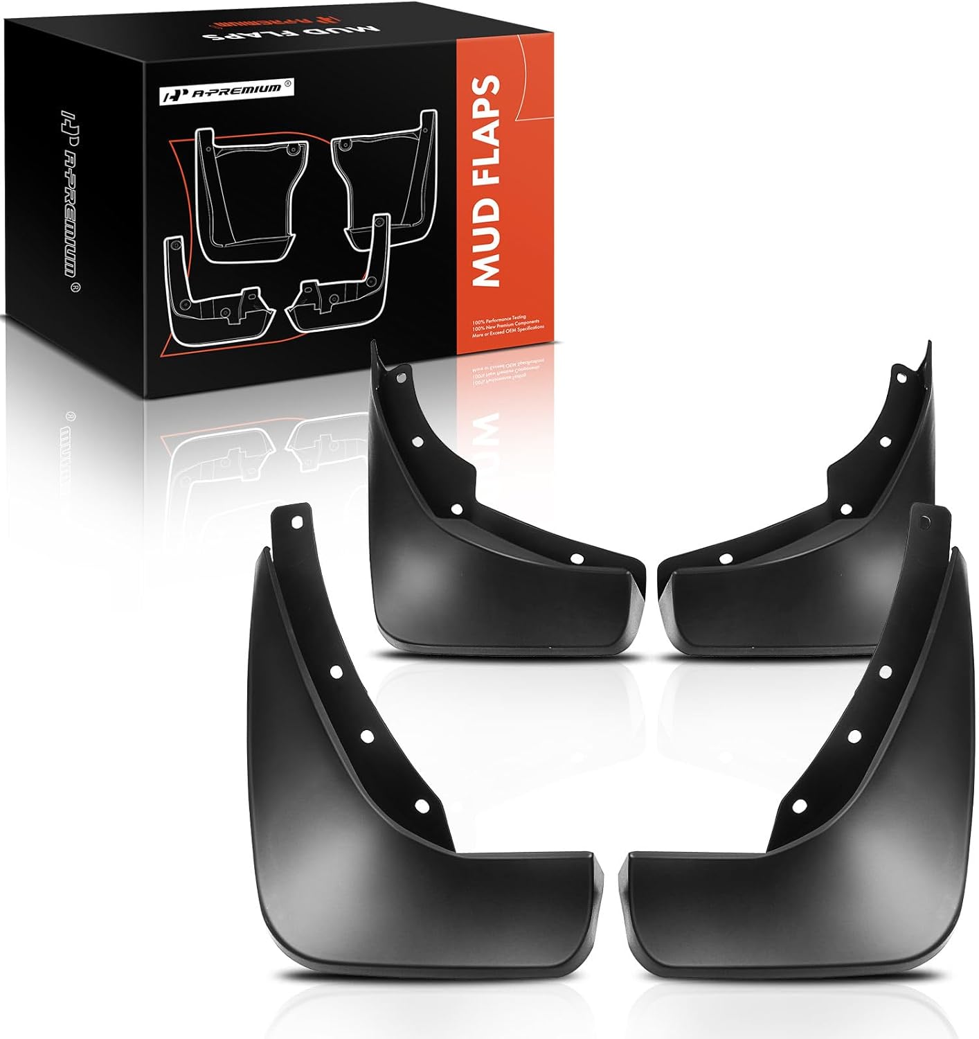 A-Premium Set of 4PCS Mud Flaps Splash Guards Mudguards Mudflaps with Hardware Kits Accessory Compatible with Volvo XC60 2018-2019, Sport Utility, Black, Front and Rear(Driver & Passenger Sides)