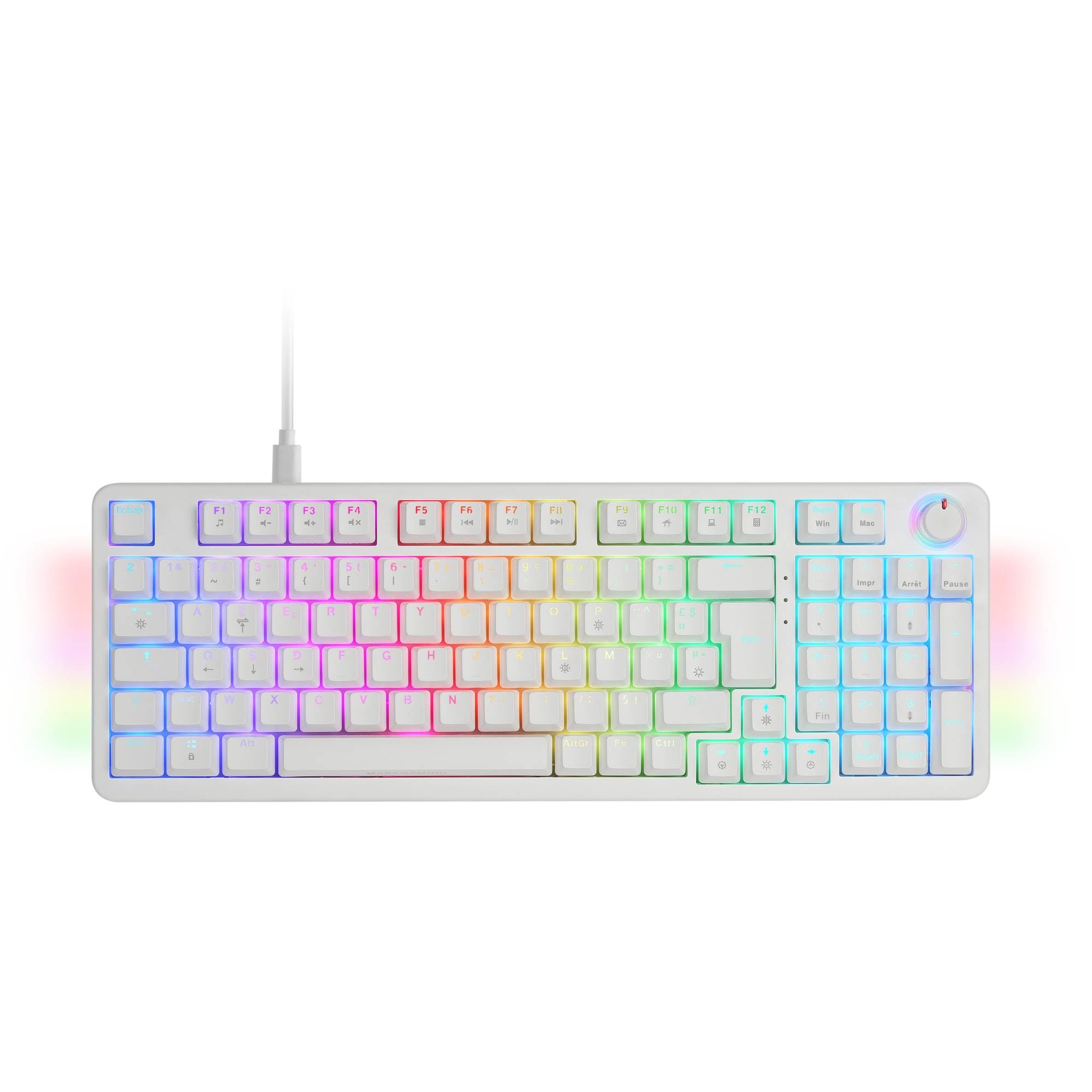 Mars Gaming MKPRO, Portuguese, Full Mechanical Gaming Keyboard, RGB Chroma, Hot-Swap Mechanical Switches, Antighosting, Control Wheel, Advanced Software, Multiplatform, Silent Switch, Black