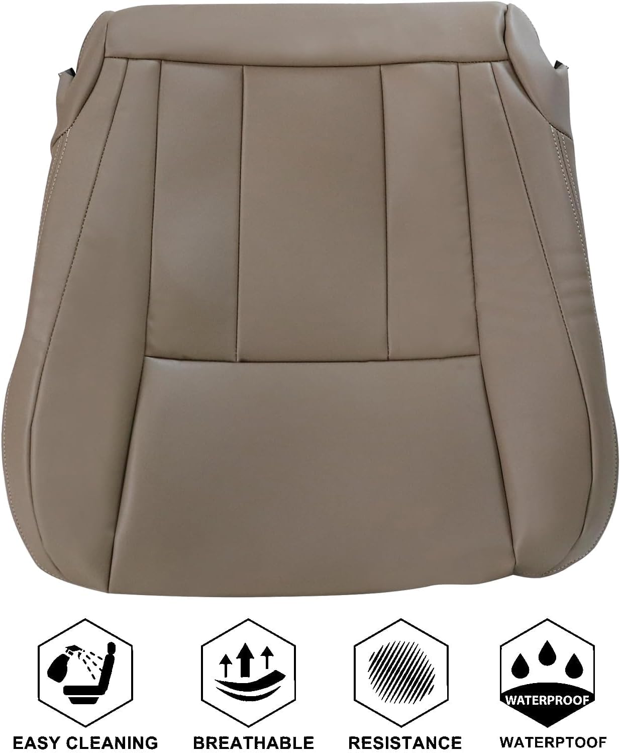 NLQR Oak Tan Front Driver or Passenger Side Bottom Lower Replacement Microfiber Leather Seat Cover Compatible with Toyota 4Runner 1996 1997 1998 1999 2001 2002