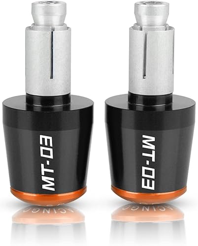 Para MT-03 MT 03 MT03 2015 2016 2017 2018 2019 7/8 "22MM Accesorios de motocicleta Agarres Manillar Bar Tapones de extremo (color negro- naranja)