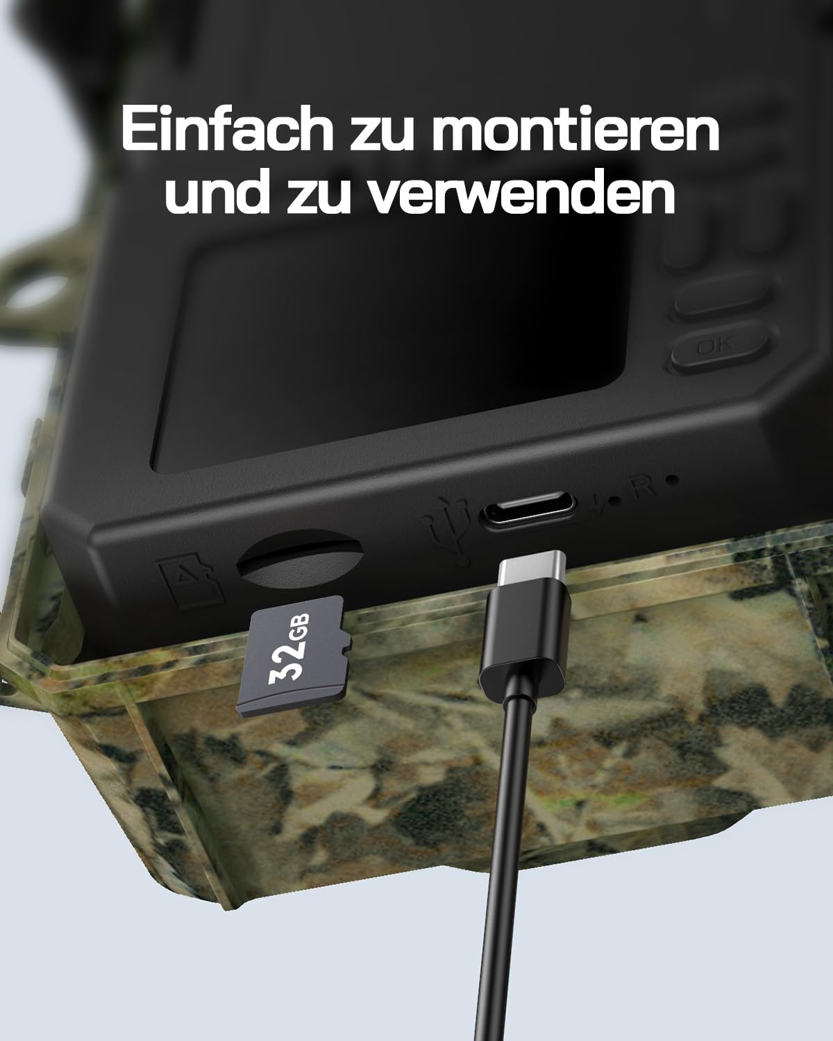 WOLFANG Wildkamera, 4K Solar Video Wildtierkamera, 48MP Full HD-Auflösung Jagdkamera, Nachtsicht, Bewegungssensor, 0.1s Auslösezeit, IP66 Wasserdicht für Wildlife Monitoring
