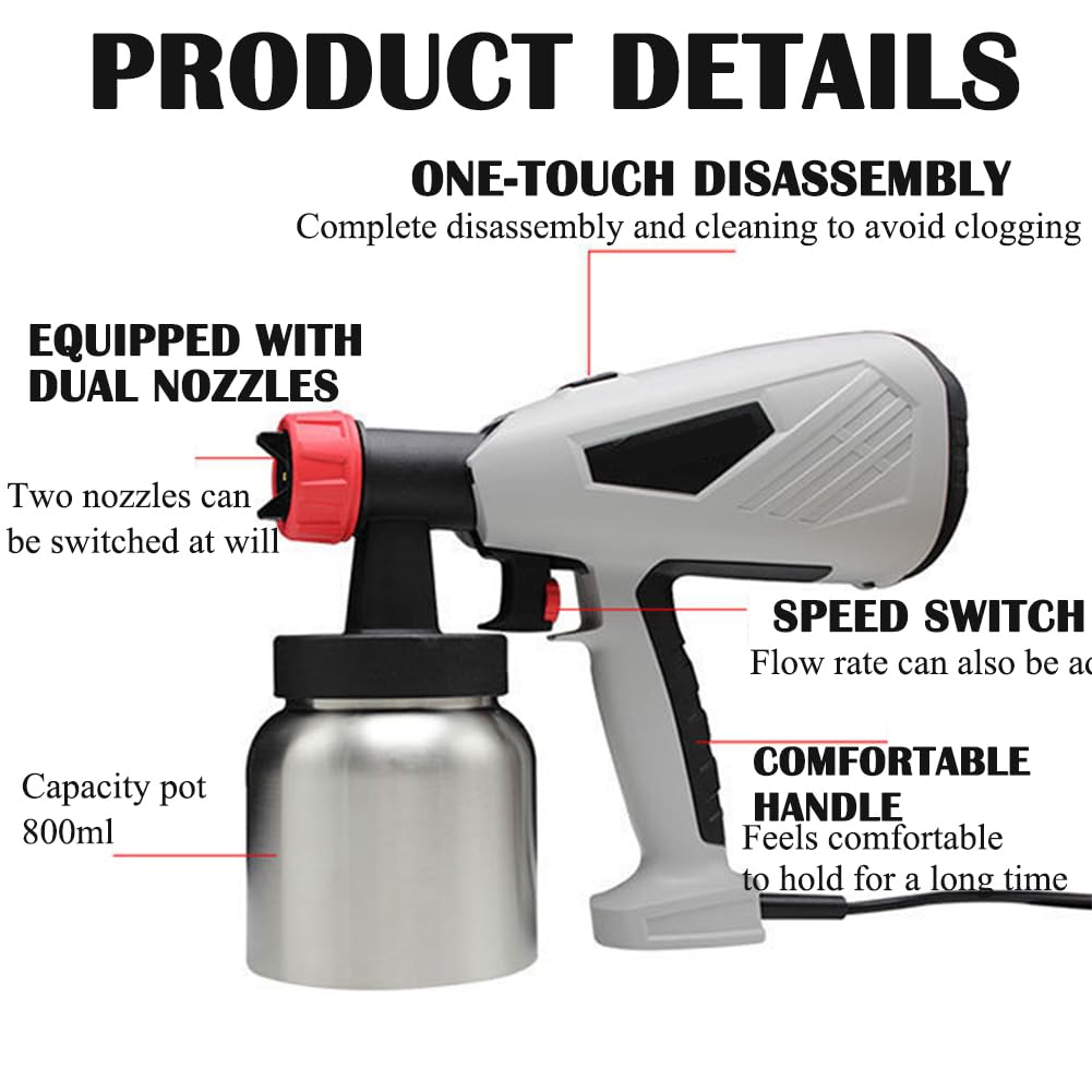 Pistola A Spruzzo Elettrica per Torte, Macchina per Sabbiatura di Dessert, Spruzzatore Portatile per Dolci, Pistola per Sabbiatura di Torte di Grande capacità, Acciaio Inossidabile