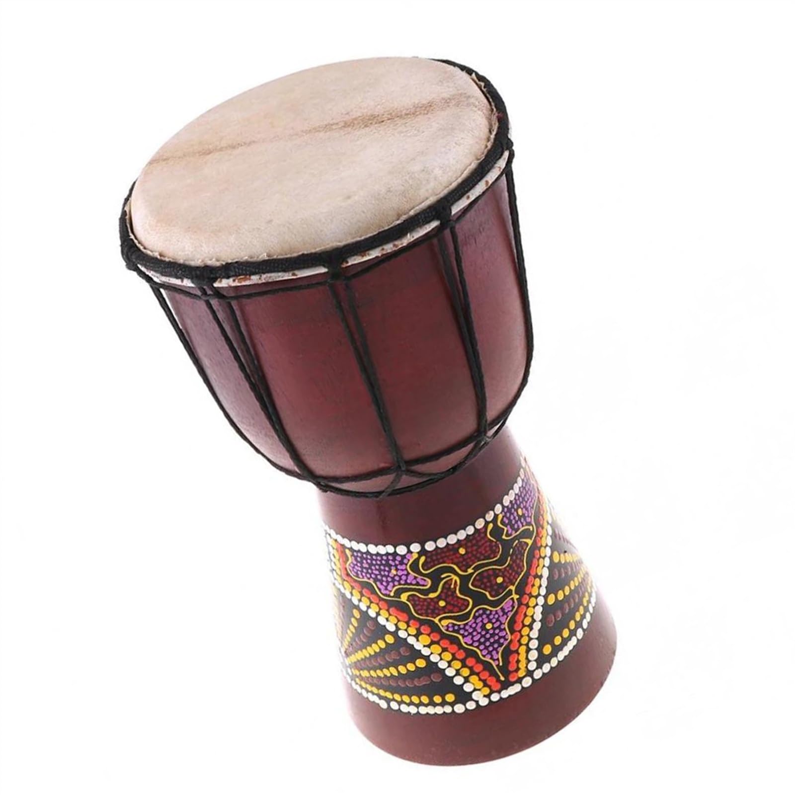 Profesjonalny Djembe 6-calowy Bęben Afrykański, Ręcznie Rzeźbiony, Mahoniowy Tradycyjny Instrument Z Koziej Skóry
