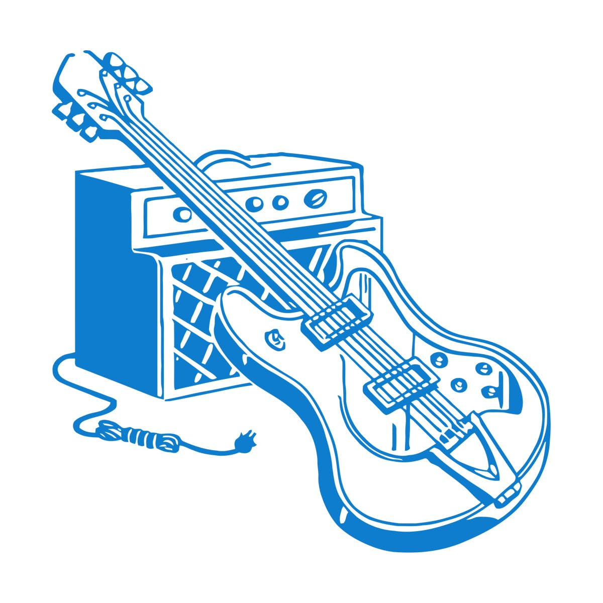 Electric Guitar Instrument Wall Decal Rock Pop Musical Tools Vinyl Wall Sticker Bar Music Studio Decoration Mural Art Large - 58x58cm — image 1