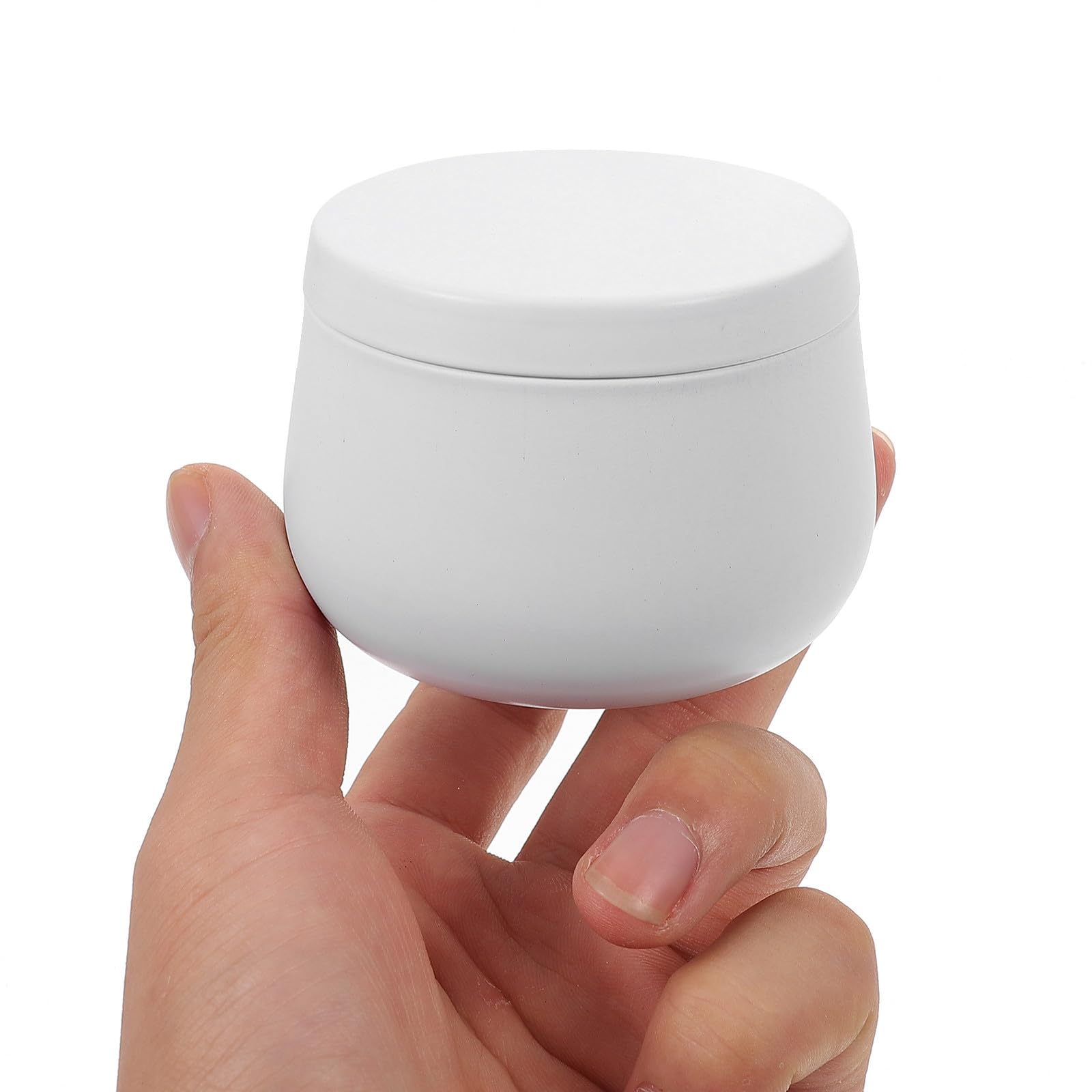 Abaodam et Conservation -blanc Lot de 24 4oz Boîtes Rondes avec Couvercle Hermétique Design Élégant pour Rangement Thé Vrac, Bougies et Petits Objets