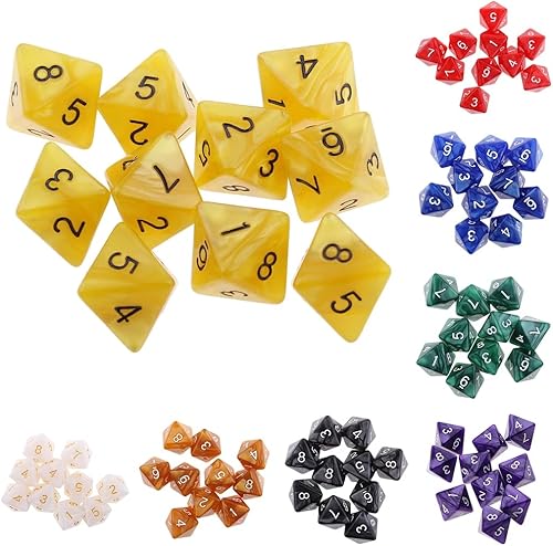 Miniatura 3 de Juego de dados poliédricos D8 de 8 caras para juegos de mesa de fiesta, juego de dados (color café claro)